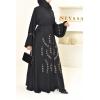 Abaya Dubaï évasée noir Neyssa shop