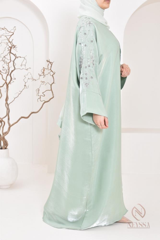 Abaya Kimono Dubai 3 pièces Neyssa Shop Organza Neyssa Shop