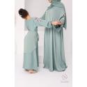 Abaya Dubaï RAYHANA FLOWERS Verte