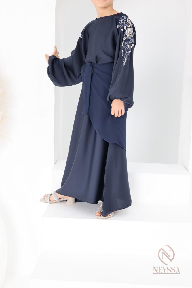 Abaya fille Dubaï Bleu Nuit Neyssa Shop