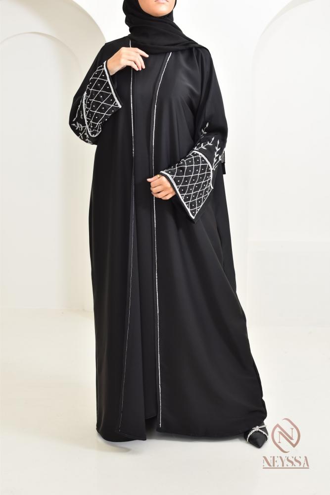 Abaya Dubai Kimono Schwarz
