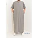 Qamis manches courtes AMYR Gris taupe