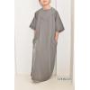 Children's short-sleeved Qamis AMYR Taupe grey