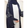 Abaya Dubaï kimono Bleu Nuit Neyssa