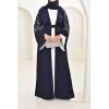 Abaya Dubaï kimono Bleu Nuit Neyssa