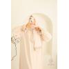 Abaya hijab integrated embroidered Mawazine Beige