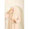 Abaya Hijab Embedded bestickt Mawazine beige