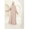 Abaya Hijab Embedded bestickt Mawazine klarer Taupe
