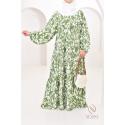 Printed long dress SELDA Green