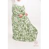 Long green dress with print 