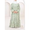 Langes Kleid mit grünem Print