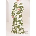 Linen-effect maxi dress large size DAHLYNE Green