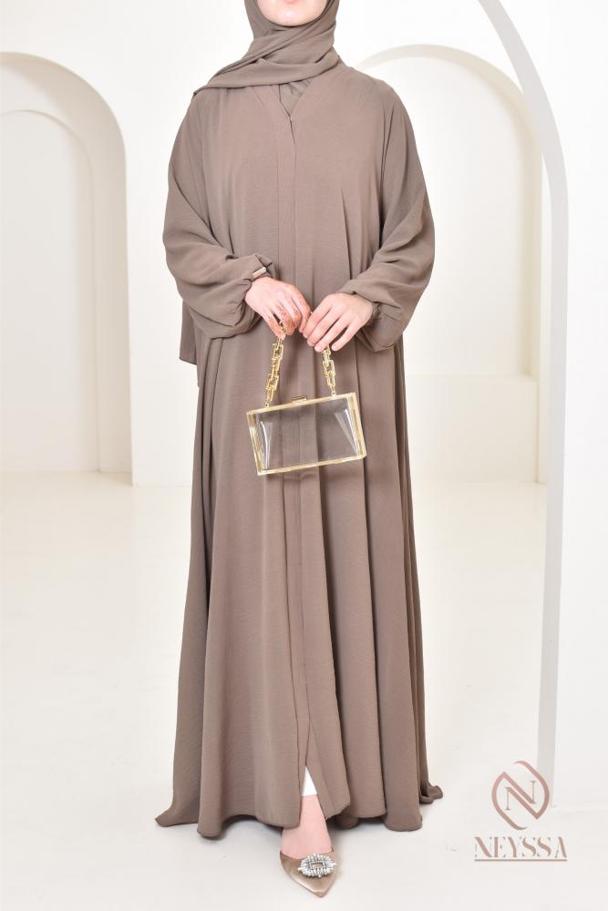 Abaya Dubai Umbrella aus Jazz Hurija Taupe