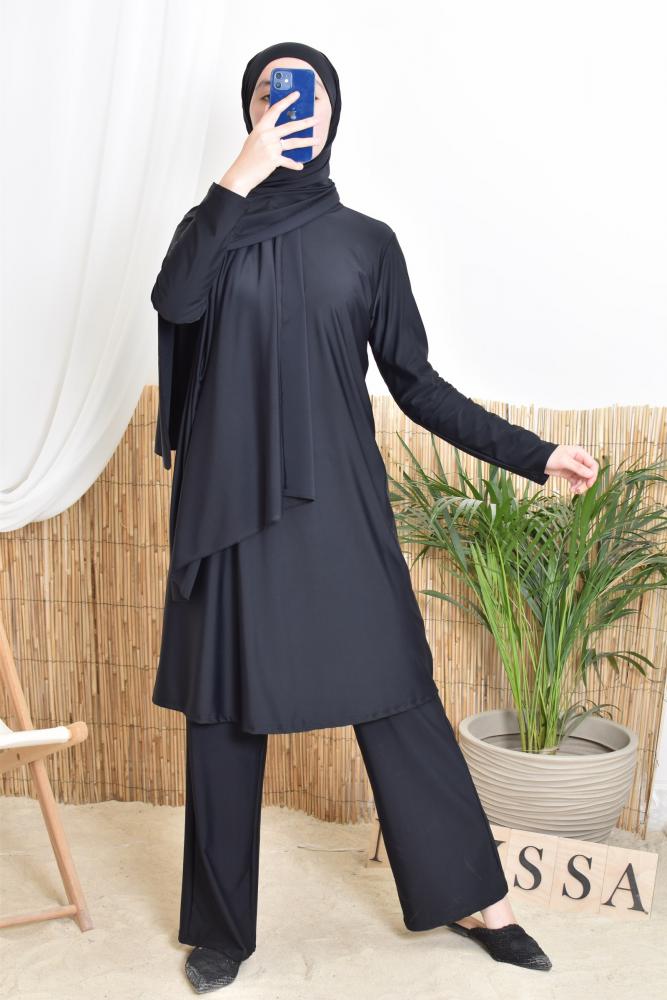 Burkini long hijab à nouer CAPPADOCE Noir